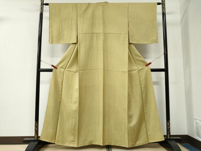 平和屋着物●上質な色無地　霞地紋　蒸栗色　正絹　逸品　CABE2972yc