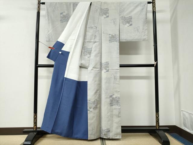 平和屋着物●都喜ヱ門　本場大島紬　白大島　9マルキ　総絣　美麗金閣寺　藤絹織物謹製　証紙付き　正絹　逸品　CABE2981yc