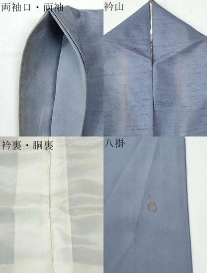 平和屋着物●訪問着　白山紬　友禅　作家物　枝花文　正絹　逸品　CABE2983yc