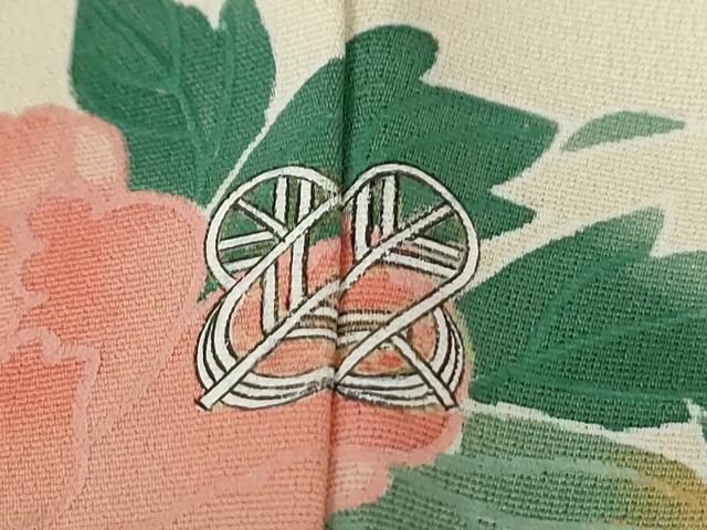 平和屋着物●訪問着　エ霞牡丹草花文　金彩　正絹　逸品　CABE2984yc