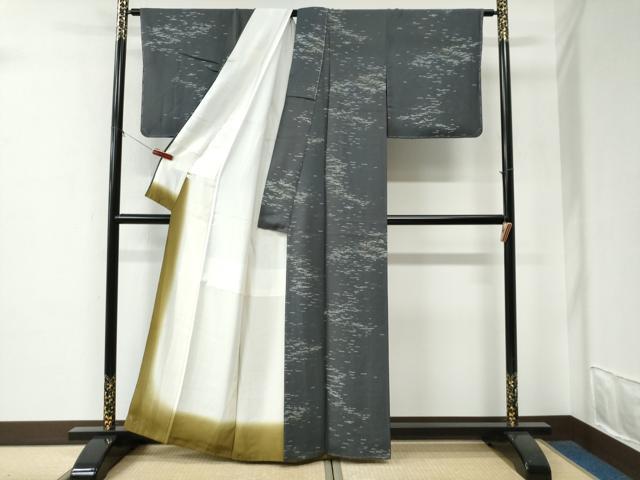 平和屋着物●上質な小紋　霞文　正絹　逸品　未使用　CABE2985yc