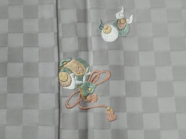 平和屋着物●上質な小紋　総刺繍　宝尽くし　金糸　正絹　逸品　CABE2986yc