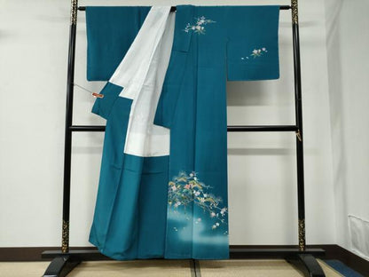 平和屋着物●訪問着　竹垣枝桜花松文　暈し染め　金彩　正絹　逸品　未使用　CABE2987yc