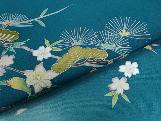 平和屋着物●訪問着　竹垣枝桜花松文　暈し染め　金彩　正絹　逸品　未使用　CABE2987yc