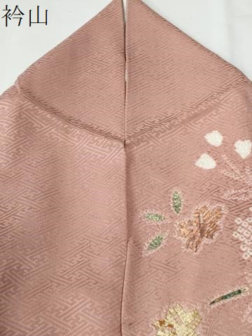 平和屋着物●訪問着　絞り　舞桜文　金彩　正絹　逸品　CABE2990yc