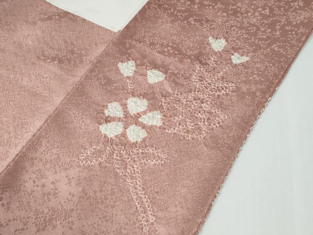 平和屋着物●訪問着　絞り　舞桜文　金彩　正絹　逸品　CABE2990yc