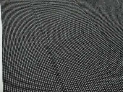 平和屋着物●結城紬　玉丘の里　黒地　奥庄謹製　証紙付き　正絹　逸品　CABE3002yc