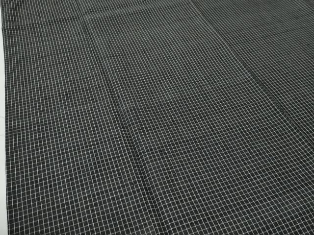 平和屋着物●結城紬　玉丘の里　黒地　奥庄謹製　証紙付き　正絹　逸品　CABE3002yc