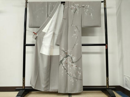 平和屋着物●訪問着　枝花文　正絹　逸品　CABE3005yc