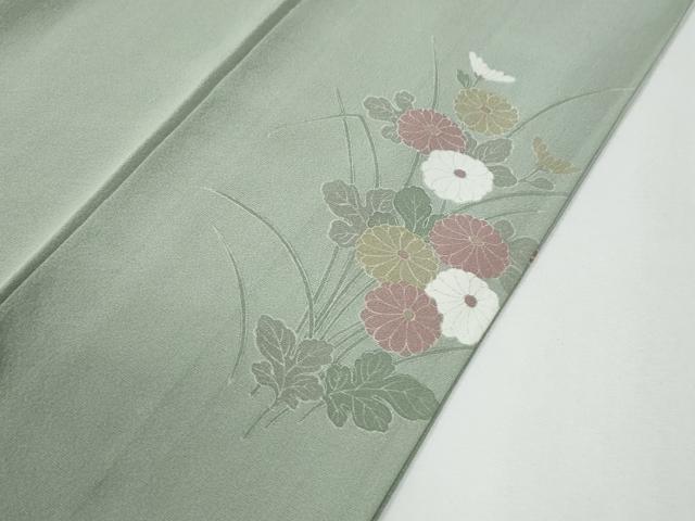 平和屋着物●訪問着　友禅　枝菊文　暈し染め　正絹　逸品　CABE3008yc