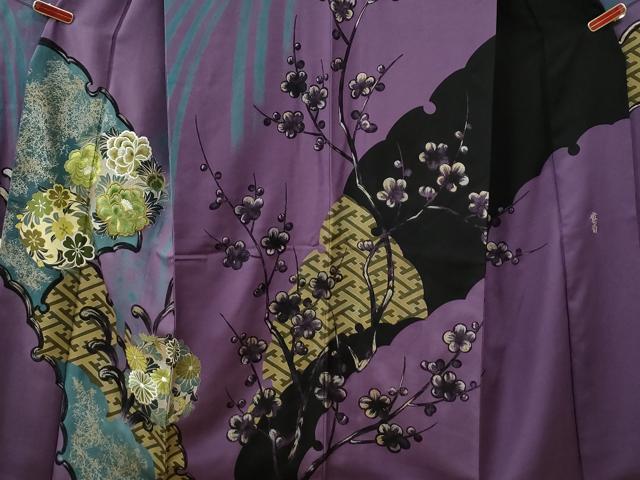 平和屋着物●世界的ファッションデザイナー　山本寛斎　kansaiブランド　振袖　刺繍　雪輪吉祥花文　金彩　正絹　逸品　CABE3009yc