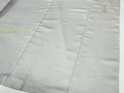 平和屋着物●人間国宝　福田喜三郎　訪問着　駒刺繍　霞扇面文　暈し染め　金彩　正絹　逸品　CABE3010yc
