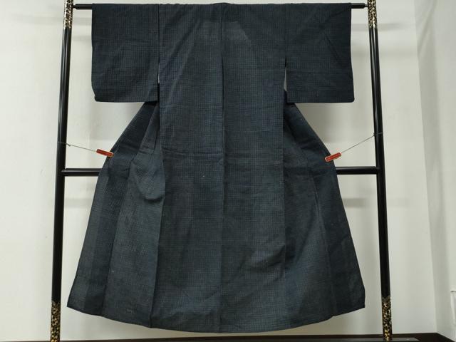 平和屋着物●久留米絣　単衣　絣文様　綿　逸品　CABE3014yc