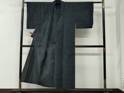 平和屋着物●久留米絣　単衣　絣文様　綿　逸品　CABE3014yc
