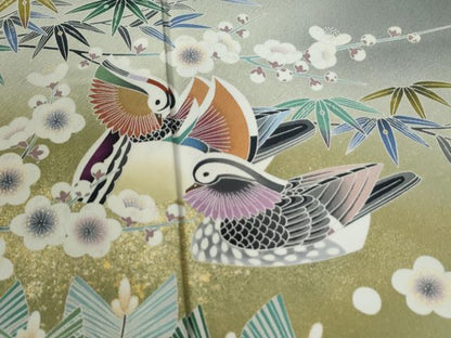 平和屋着物●豪華色留袖　作家物　鴛鴦松竹梅　暈し染め　金彩　正絹　逸品　CABE3016yc