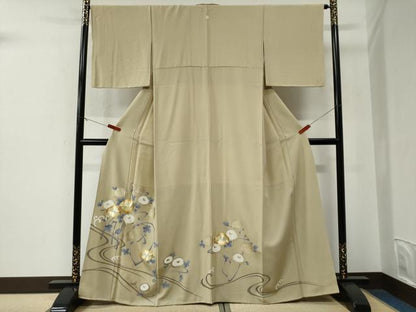 平和屋着物●豪華色留袖　駒刺繍　万寿菊　立波　金彩　正絹　逸品　CABE3018yc