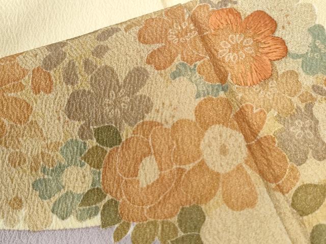 平和屋着物●訪問着　刺繍　熨斗草花文　暈し染め　正絹　逸品　CABE3020yc