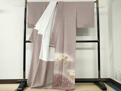 平和屋着物●豪華色留袖　駒刺繍　正倉院宝尽くし花文　暈し染め　金彩　ロング丈　正絹　逸品　CABE3021yc