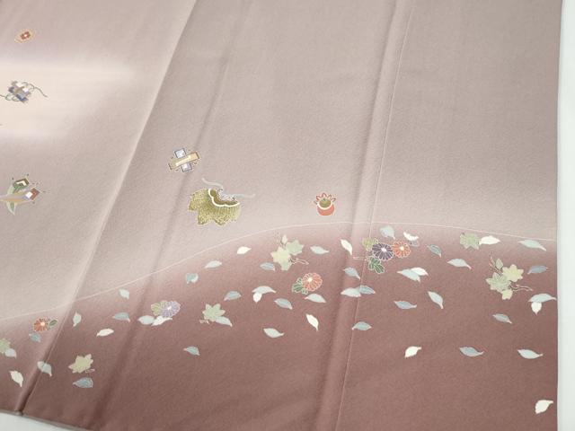 平和屋着物●豪華色留袖　駒刺繍　正倉院宝尽くし花文　暈し染め　金彩　ロング丈　正絹　逸品　CABE3021yc