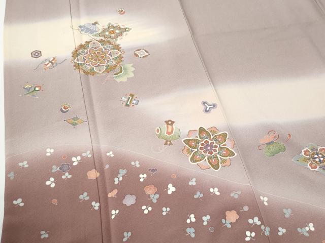 平和屋着物●豪華色留袖　駒刺繍　正倉院宝尽くし花文　暈し染め　金彩　ロング丈　正絹　逸品　CABE3021yc