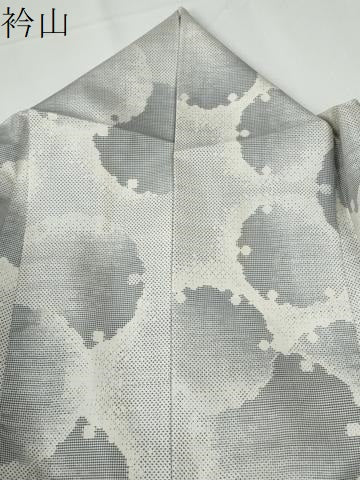 平和屋着物●本場大島紬　白大島　9マルキ　雪輪文　正絹　逸品　CABE3022yc