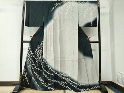 平和屋着物●訪問着　枝桜文　暈し染め　金彩　正絹　逸品　CABE3024yc