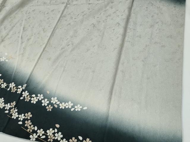 平和屋着物●訪問着　枝桜文　暈し染め　金彩　正絹　逸品　CABE3024yc