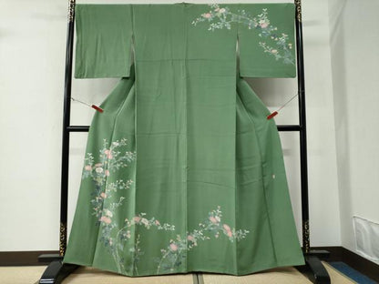 平和屋着物●訪問着　友禅　作家物　枝菊文　正絹　逸品　CABE3025yc