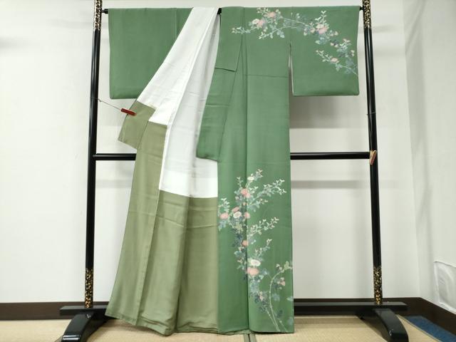 平和屋着物●訪問着　友禅　作家物　枝菊文　正絹　逸品　CABE3025yc