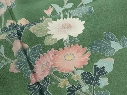 平和屋着物●訪問着　友禅　作家物　枝菊文　正絹　逸品　CABE3025yc
