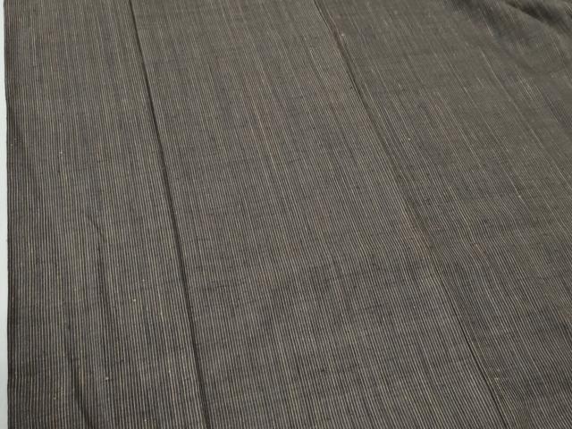 平和屋着物●本場結城紬　重要無形文化財　藤貫謹製　縞　証紙付き　ロング丈　正絹　逸品　CABE3031yc