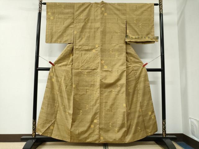 平和屋着物●国指定重要無形文化財　本場久米島紬　手織　廣田紬謹製　証紙付き　正絹　逸品　CABE3032yc