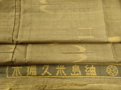 平和屋着物●国指定重要無形文化財　本場久米島紬　手織　廣田紬謹製　証紙付き　正絹　逸品　CABE3032yc