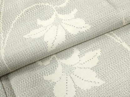 平和屋着物●本場真綿結城紬　100亀甲　花唐草文　証紙付き　正絹　逸品　CABE3033yc