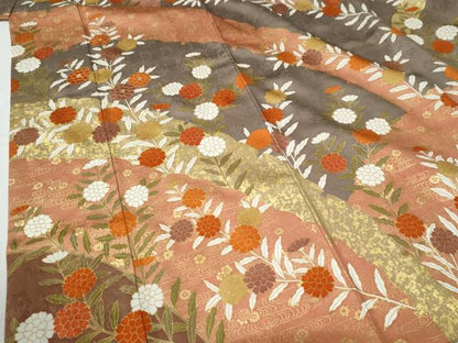 平和屋着物●訪問着　駒刺繍　竜田川枝菊文　金彩　鈴乃屋扱い　正絹　逸品　CABE3035yc