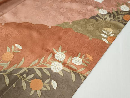 平和屋着物●訪問着　駒刺繍　竜田川枝菊文　金彩　鈴乃屋扱い　正絹　逸品　CABE3035yc