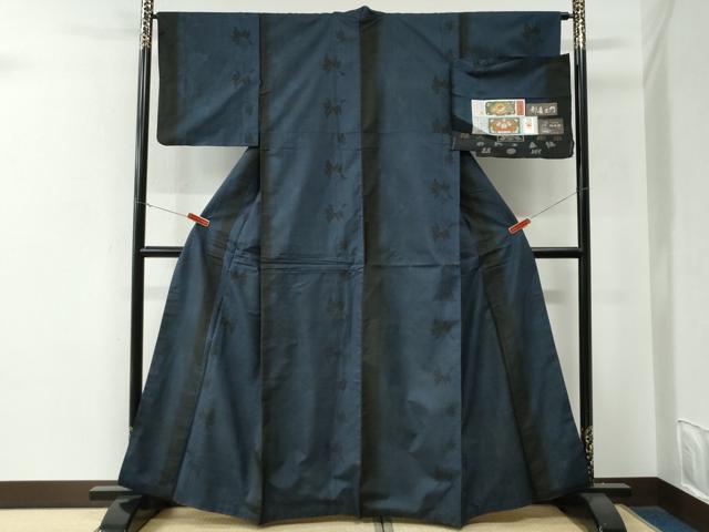 平和屋着物●都喜ヱ門　本場大島紬　7マルキ　泥染め　緑陰散策　藤絹織物謹製　証紙付き　正絹　逸品　CABE3040yc