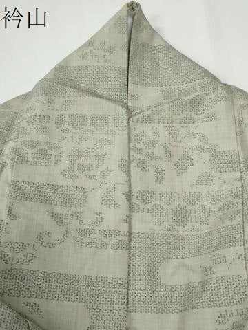 平和屋着物●結城紬　80亀甲　飛び亀甲柄　霞吉祥花文　正絹　逸品　CABE3042yc