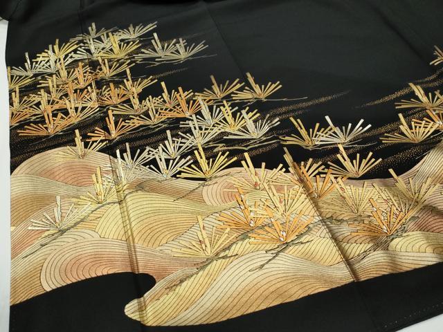 平和屋着物●金彩友禅　卓越技能者・名工・和田光正　黒留袖　浜松文　金彩　正絹　逸品　CABE3043yc
