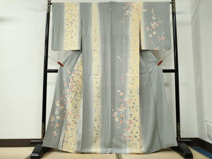 平和屋着物●訪問着　友禅　作家物　枝梅文　暈し染め　正絹　逸品　CABE3047yc