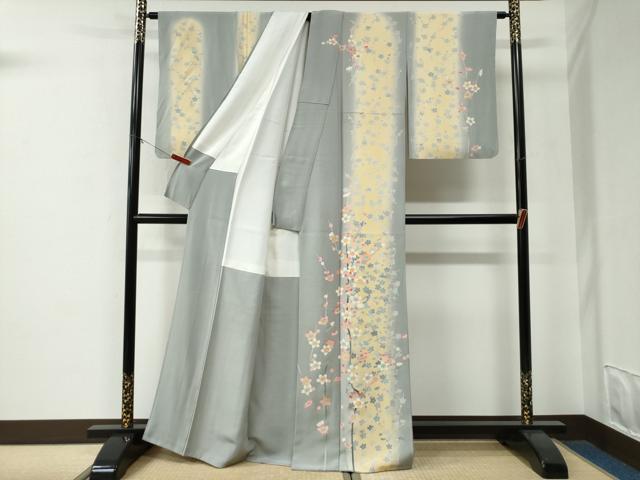 平和屋着物●訪問着　友禅　作家物　枝梅文　暈し染め　正絹　逸品　CABE3047yc