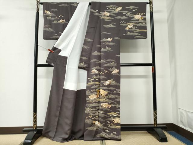 平和屋着物●訪問着　駒刺繍　竜田川冊子花鳥文　金彩　高島屋扱い　正絹　逸品　CABE3048yc