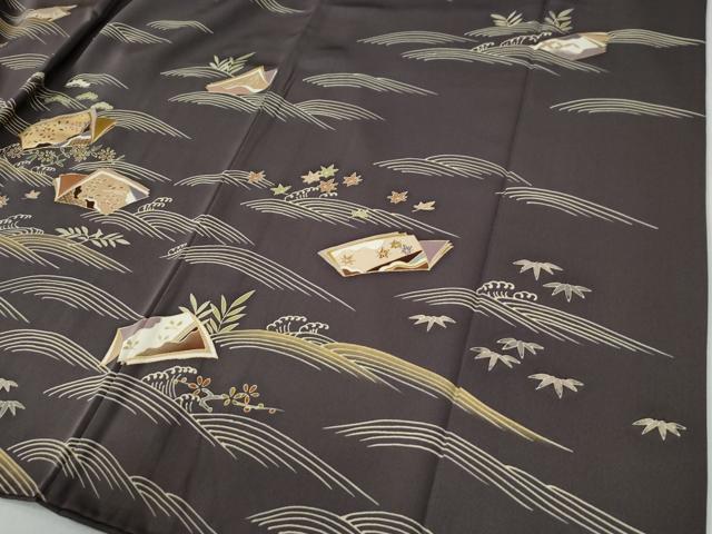 平和屋着物●訪問着　駒刺繍　竜田川冊子花鳥文　金彩　高島屋扱い　正絹　逸品　CABE3048yc