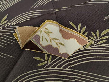 平和屋着物●訪問着　駒刺繍　竜田川冊子花鳥文　金彩　高島屋扱い　正絹　逸品　CABE3048yc
