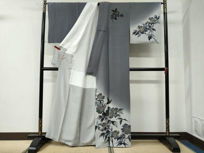 平和屋着物●訪問着　花蝶文　ラインストーン　暈し染め　金彩　ますいわ屋扱い　正絹　逸品　CABE3049yc