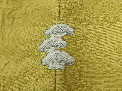 平和屋着物●上質な色無地　樹林人物風景地紋　枇杷色　正絹　逸品　CABE3055yc