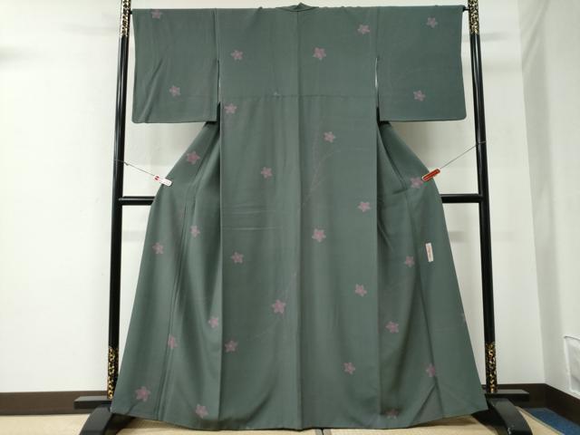 平和屋着物●世界的人形師　辻村寿三郎　ジュサブロー　小紋　舞花文　正絹　逸品　CABE3056yc