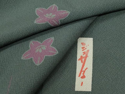 平和屋着物●世界的人形師　辻村寿三郎　ジュサブロー　小紋　舞花文　正絹　逸品　CABE3056yc
