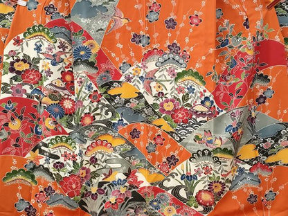 平和屋着物●豪華振袖　紅型　御所解鴛鴦花松文　正絹　逸品　CABE3058yc