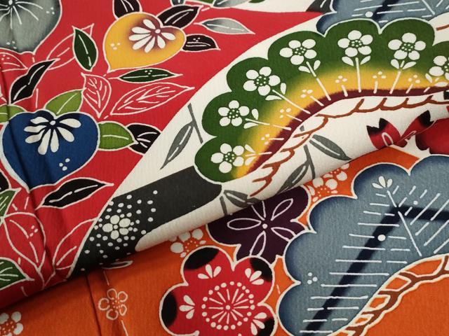平和屋着物●豪華振袖　紅型　御所解鴛鴦花松文　正絹　逸品　CABE3058yc